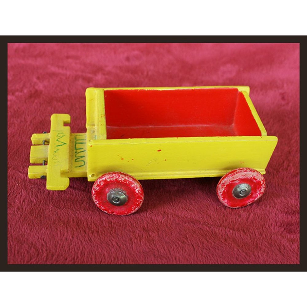 vintage / antique hand-painted dollhouse miniature German pull cart